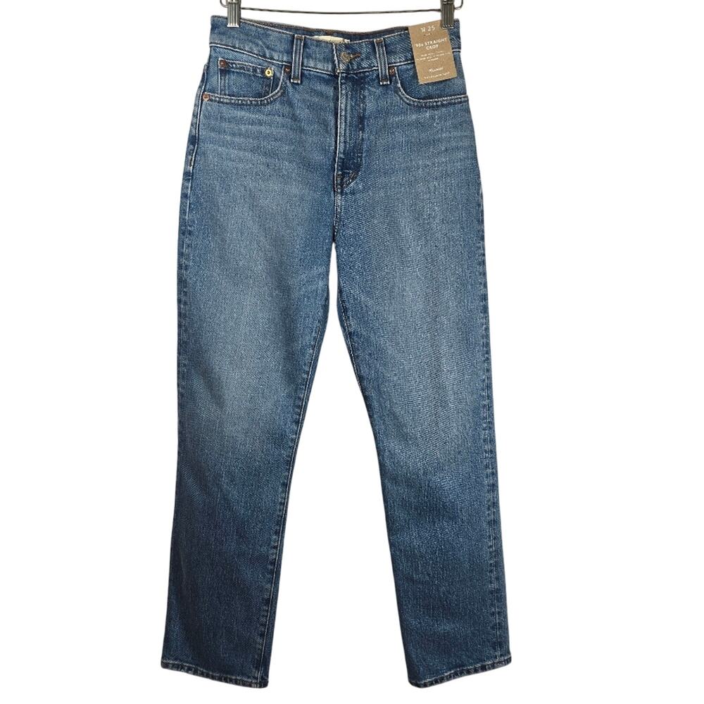 O Madewell 90s Straight Crop Denim Jeans Light Wash Womens Size 25 High Rise
